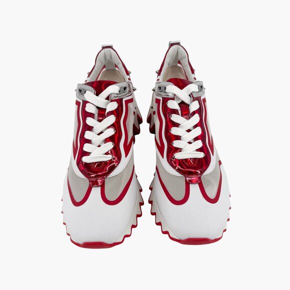 Christian Louboutin Sharkina White Mesh Red Sneakers Size 41 US 11 Women's 6947 - Picture 3 of 15